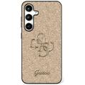 Samsung Galaxy S25 Guess Fixed Glitter 4G Metal Logo Hülle - Gold