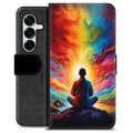 Samsung Galaxy S25+ Premium Schutzhülle mit Geldbörse - Meditation