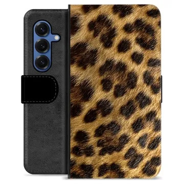 Samsung Galaxy S25 Premium Schutzhülle mit Geldbörse - Leopard
