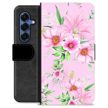 Samsung Galaxy S25 Premium Schutzhülle mit Geldbörse - Aquarell Blumen