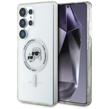 Samsung Galaxy S25 Ultra Karl Lagerfeld IML Karl&Choupette Heads Hülle - MagSafe kompatibel - Durchsichtig