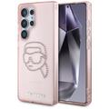 Samsung Galaxy S25 Ultra Karl Lagerfeld Rhinestones Karl Head Logo Hülle - rosa