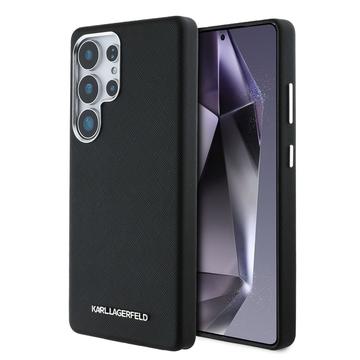 Samsung Galaxy S25 Ultra Karl Lagerfeld Saffiano Metal Logo Case - Schwarz