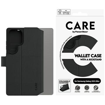 Samsung Galaxy S25 Ultra PanzerGlass Care Feature Wallet Hülle mit Ständer - Schwarz