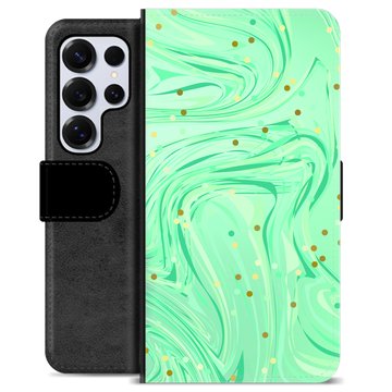 Samsung Galaxy S25 Ultra Premium Schutzhülle mit Geldbörse - Grüne Minze