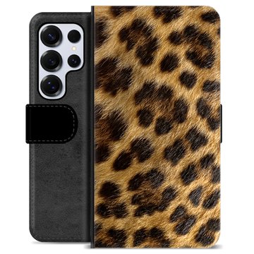 Samsung Galaxy S25 Ultra Premium Schutzhülle mit Geldbörse - Leopard