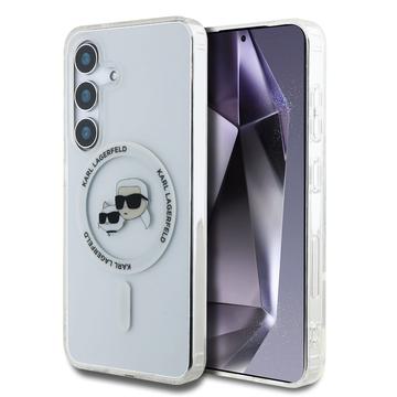 Samsung Galaxy S25+ Karl Lagerfeld IML Karl&Choupette Heads Hülle - MagSafe kompatibel - Durchsichtig