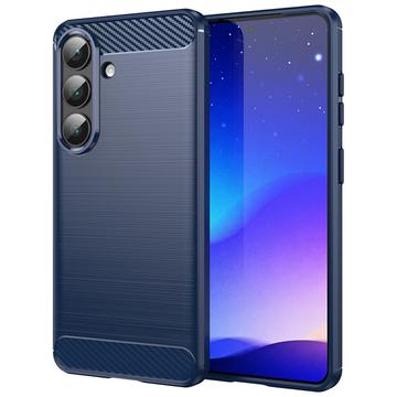 Samsung Galaxy S26/S26 Pro Gebürstete TPU Hülle - Karbonfaser - blau