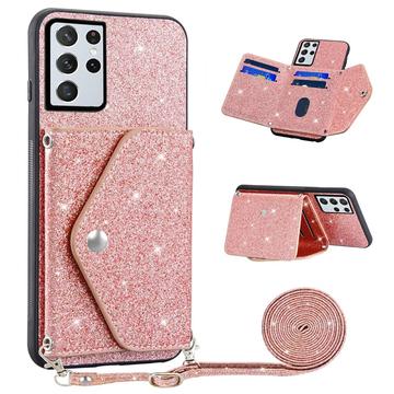 Samsung Galaxy S26 Ultra Stardust Hülle mit Kartensteckplatz - Rosa