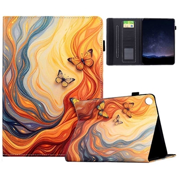 Samsung Galaxy Tab A11/A9 Smart Folio Hülle - Orangefarbene Schmetterlinge