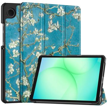 Samsung Galaxy Tab A11 Tri-Fold Serie Smart Folio Hülle - Weiße Blüten