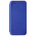 Samsung Galaxy Xcover 5 Flip Hülle - Karbonfaser - Blau