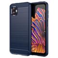 Samsung Galaxy Xcover6 Pro Angeraute TPU Case - Karbonfaser - Blau