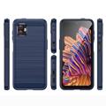 Samsung Galaxy Xcover6 Pro Angeraute TPU Case - Karbonfaser - Blau