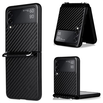 Samsung Galaxy Z Flip3 5G Hülle mit Trageriemen  - Karbonfaser - Schwarz
