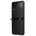 Samsung Galaxy Z Flip3 5G Hülle mit Trageriemen  - Karbonfaser - Schwarz
