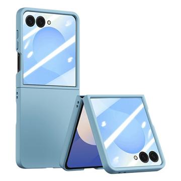Samsung Galaxy Z Flip7 Kunststoffgehülle mit äußerem Panzerglas - Baby Blau