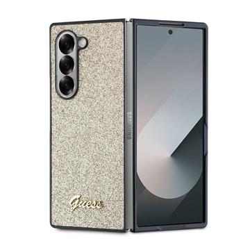 Samsung Galaxy Z Fold6 Guess Glitter Flakes Metal Logo Hybrid Hülle - Gold