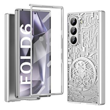 Samsung Galaxy Z Fold6 Mechanische Legende Galvanisierte Kunststoff Hülle - Silber
