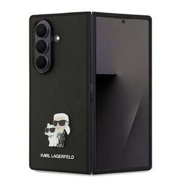 Samsung Galaxy Z Fold7 Karl Lagerfeld Saffiano Metal Karl and Choupette Hülle - schwarz