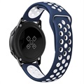 Samsung Galaxy Watch Active Silikon Armband - Dunkel Blau / Weiß