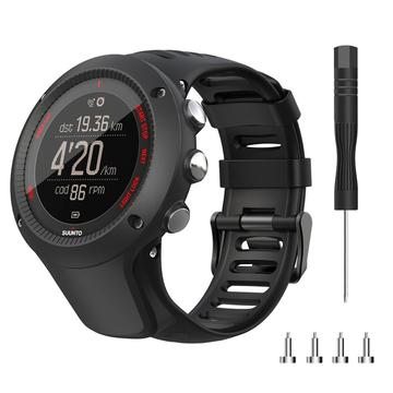 Silikonarmband für Suunto Ambit3 Peak/Sport/Vertical - Schwarz