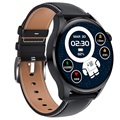 Smartwatch mit Lederarmband M103 - iOS/Android - Schwarz