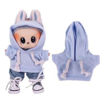 Einfarbiger Kapuzenpullover für Labubu Mini Figur 17cm - Lila