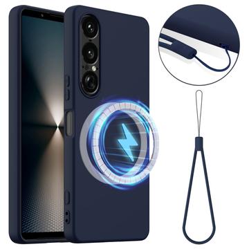 Sony Xperia 1 VII Liquid Silikonhülle - MagSafe-kompatibel - Dunkel Blau