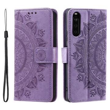Sony Xperia 10 VI Mandala Serie Wallet Hülle - Purpur