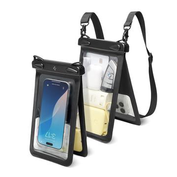 Spigen A603 Dual-Kammer wasserdichte Handytasche & Wertsachen Tasche - IPX8/30m - Schwarz / Klar