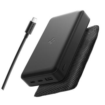 Spigen EA3030 Power Bank 30000mAh mit 2x USB-C & USB-A Anschlüssen - Schwarz