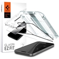 iPhone 15 Plus Spigen Glas.tR Ez Fit Full Cover Panzerglas - 9H - 2 Stk. - Schwarz Rand