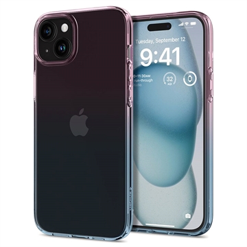iPhone 15 Spigen Liquid Crystal TPU Hülle - Rosa / Blau