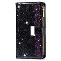 Starlight Serie Samsung Galaxy S22+ 5G Wallet Hülle - Schwarz