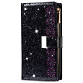 Starlight Serie Samsung Galaxy S22 Ultra 5G Wallet Hülle - Schwarz