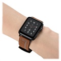 Apple Watch Series 7/SE/6/5/4/3/2/1 Stitched Lederarmband - 45mm/44mm/42mm - Braun