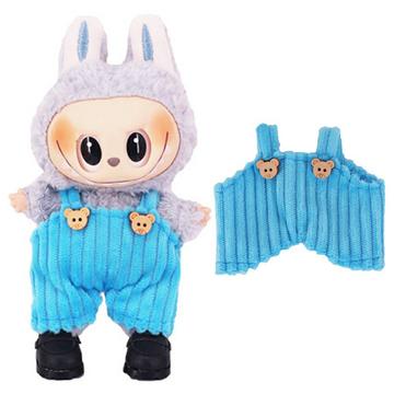 Gestreifter Bär Latzhose für Labubu Mini Figur 17cm - Blau