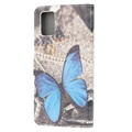 Style Series Samsung Galaxy A02s Schutzhülle mit Geldbörse - Blau Schmetterling