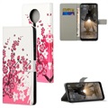 Style Series Nokia G10/G20 Schutzhülle mit Geldbörse - Rosa Blumen