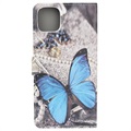Style Series iPhone 11 Wallet Hülle - Blau Schmetterling