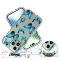 Sweet Armor Serie iPhone 14 Pro Max Hybrid Hülle - Blau Schmetterling