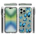 Sweet Armor Serie iPhone 14 Pro Max Hybrid Hülle - Blau Schmetterling