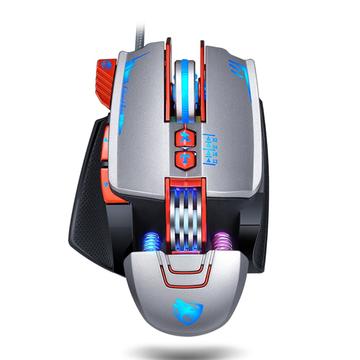 T-WOLF V9 Wired Gaming-Maus mit RGB-Licht - Silber