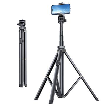 T01 Tragbares Stativ & Selfie-Stick - 1.8m - Schwarz