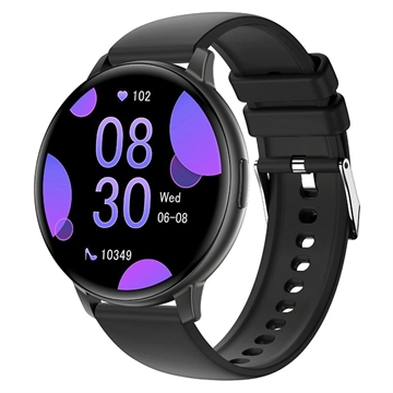 T6 Fitness-Smartwatch mit Bluetooth-Telefonie und Herzfrequenzmessung - 1.38" - Schwarz