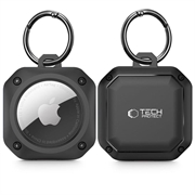 Tech-Protect Rough Pro Apple AirTag 1/2 Silikonhülle mit Schlüsselring - Schwarz
