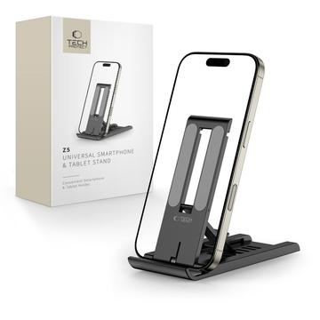 Tech-Protect Z5 Faltbarer Aluminium-Halter für Smartphones, Tablets & E-Reader - 4" - 8.3" - Schwarz