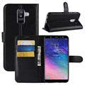 Samsung Galaxy A6+ (2018) Wallet Hülle mit Stand - Schwarz