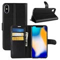 iPhone XS Max Strukturierte Wallet Hülle mit Stand